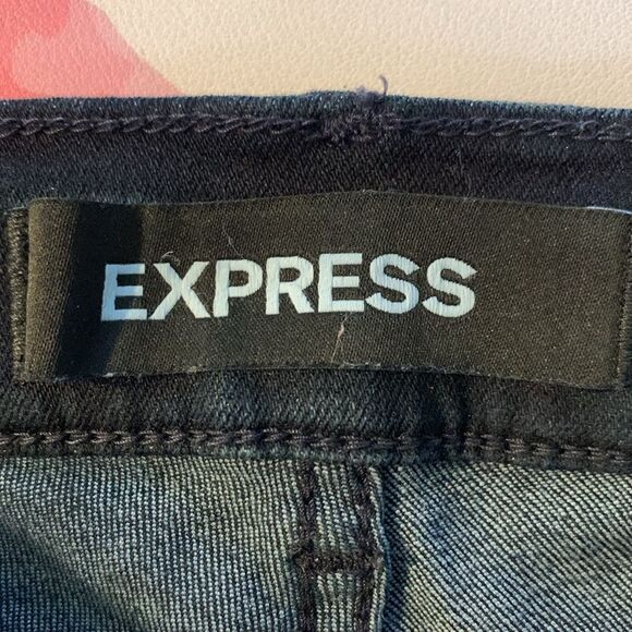 Express Stretch + Denim Perfect Curves Dark Wash Legging High Rise Size 2 R - Picture 7 of 8